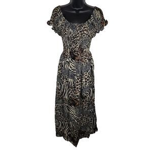 WestSide Designs Nwt animal print smocked maxi dress size 3xl